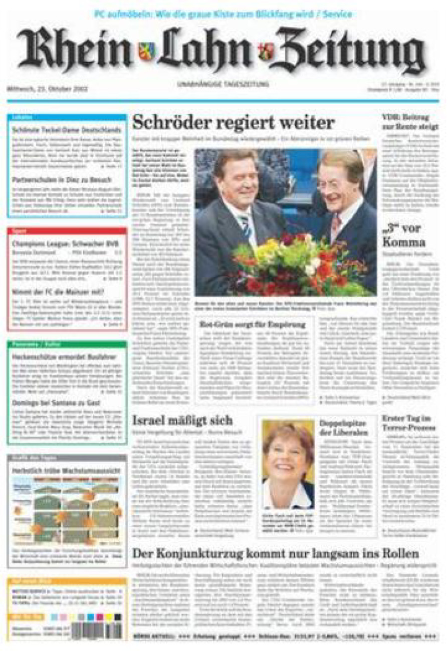 Rhein-Lahn-Zeitung Diez (Archiv) vom Mittwoch, 23.10.2002