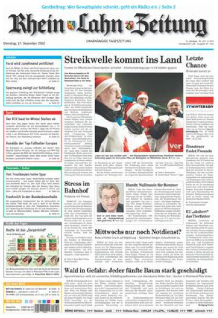 Rhein-Lahn-Zeitung Diez (Archiv) vom Dienstag, 17.12.2002