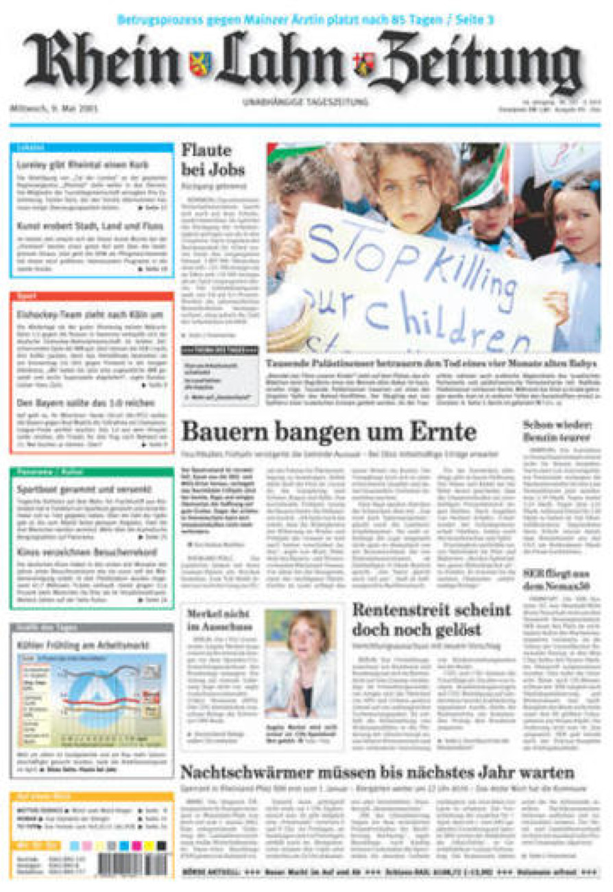 Rhein-Lahn-Zeitung Diez (Archiv) vom Mittwoch, 09.05.2001