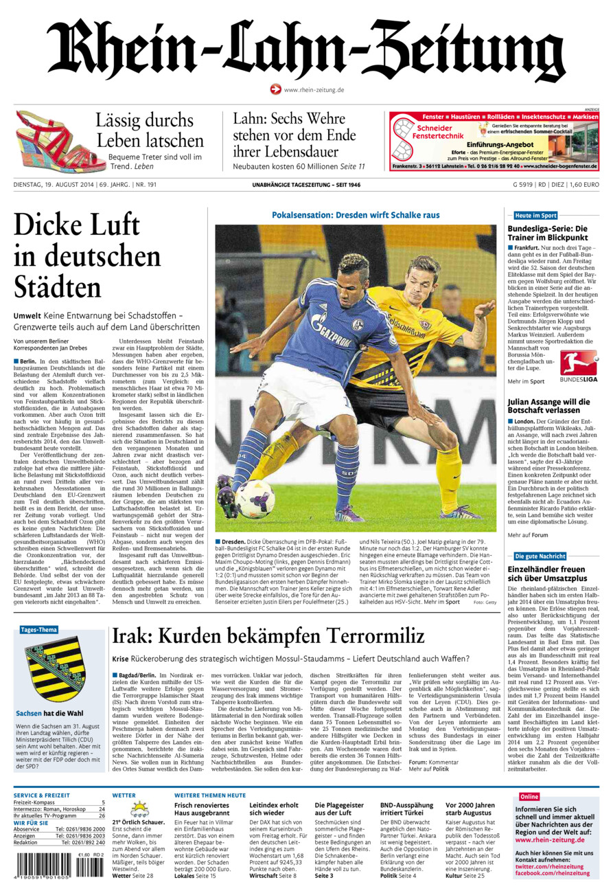 Rhein-Lahn-Zeitung Diez (Archiv) vom Dienstag, 19.08.2014