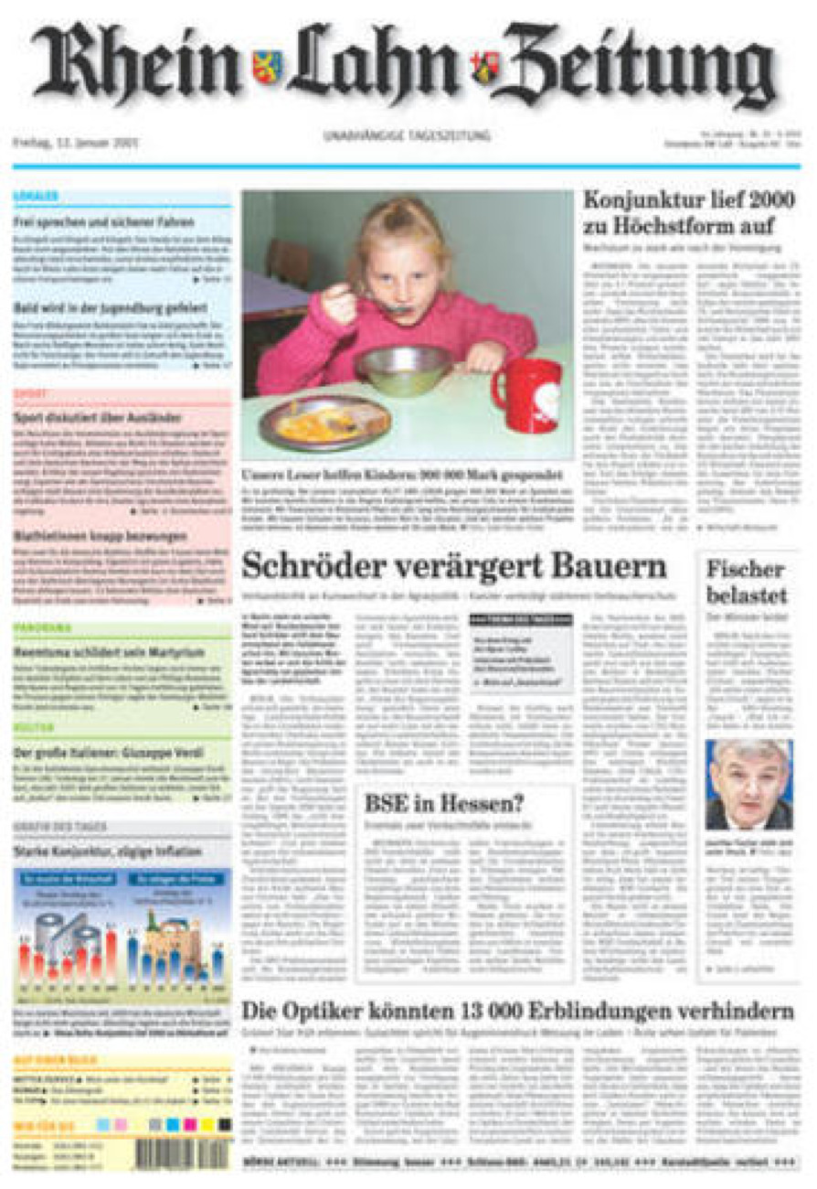 Rhein-Lahn-Zeitung Diez (Archiv) vom Freitag, 12.01.2001
