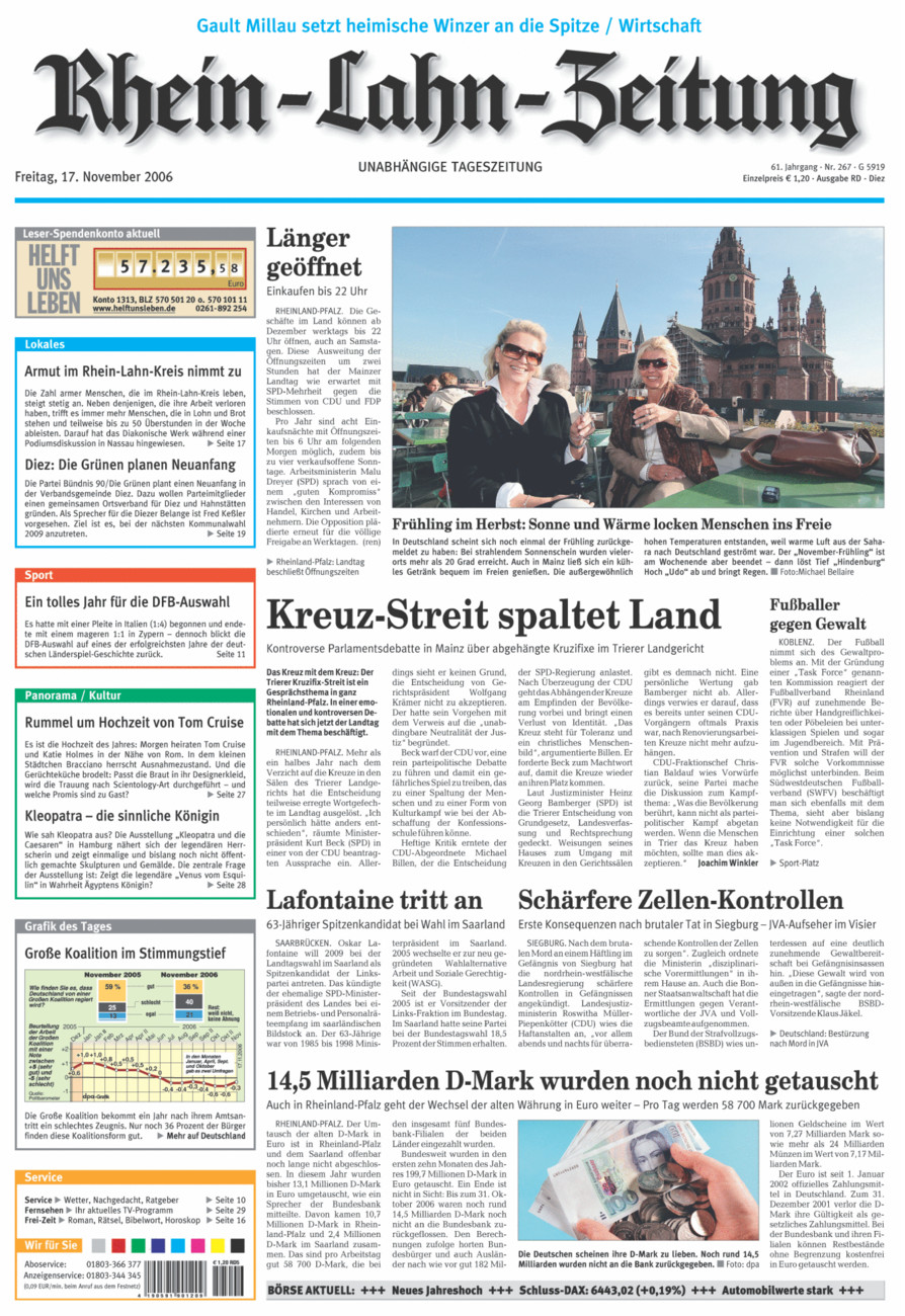 Rhein-Lahn-Zeitung Diez (Archiv) vom Freitag, 17.11.2006