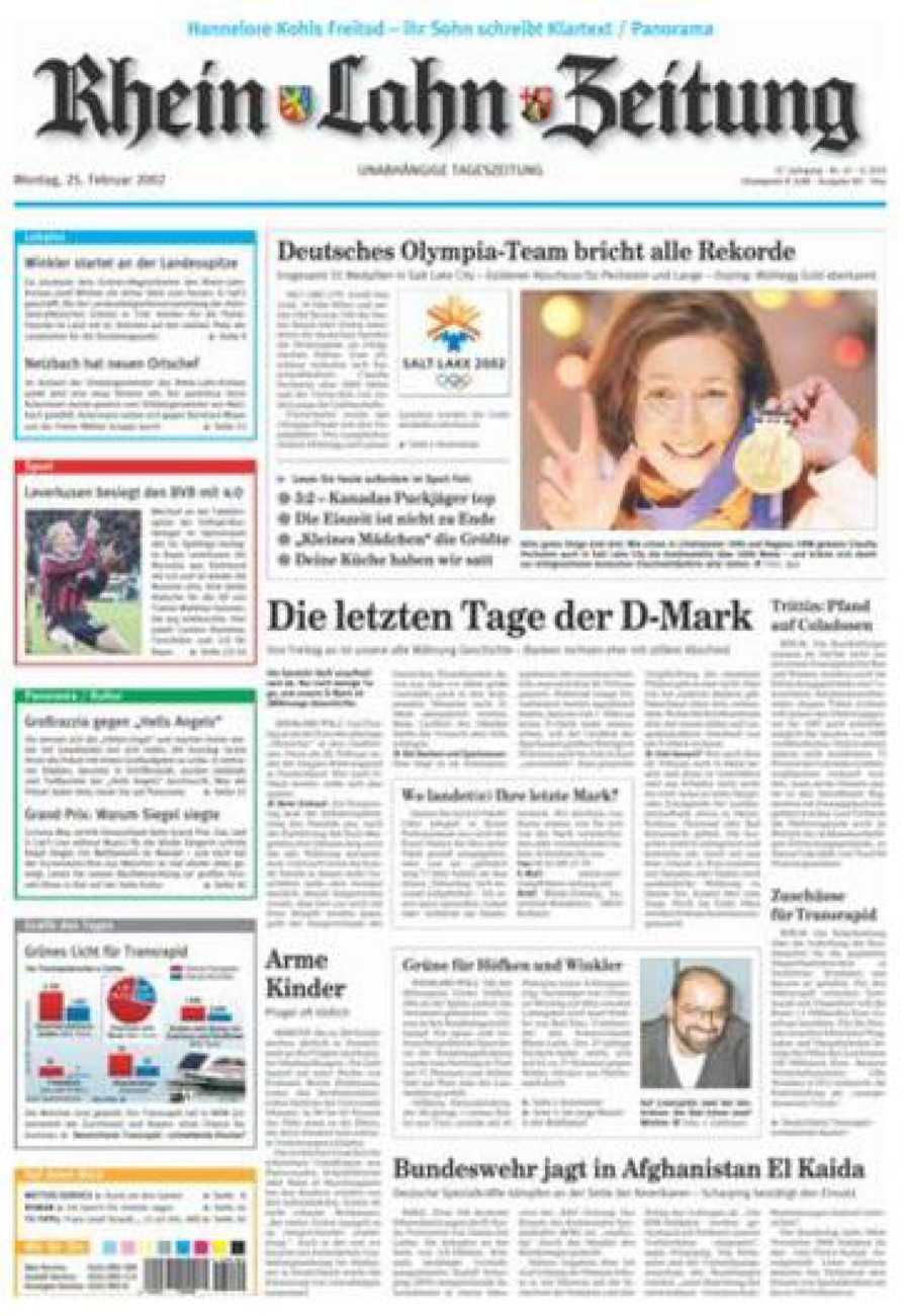 Rhein-Lahn-Zeitung Diez (Archiv) vom Montag, 25.02.2002