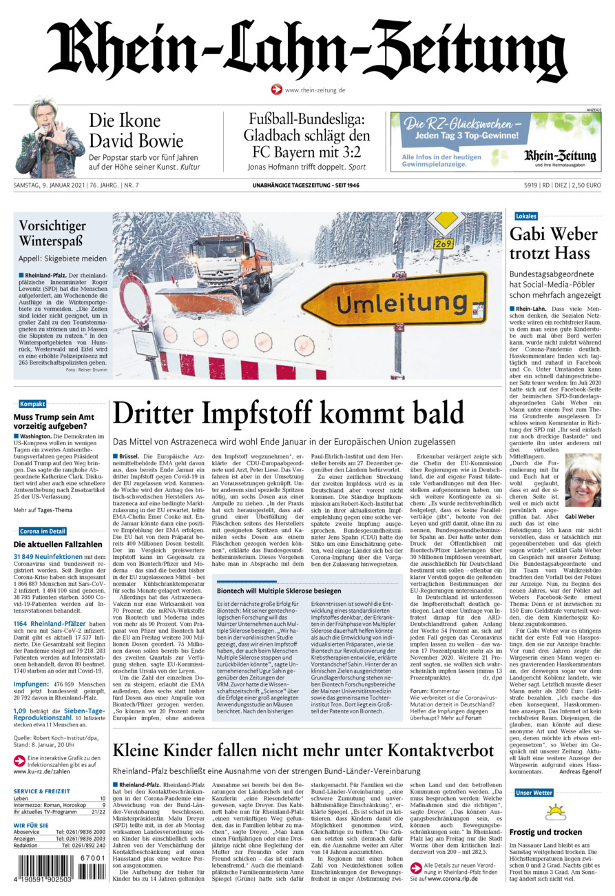 Rhein-Lahn-Zeitung Diez (Archiv) vom Samstag, 09.01.2021