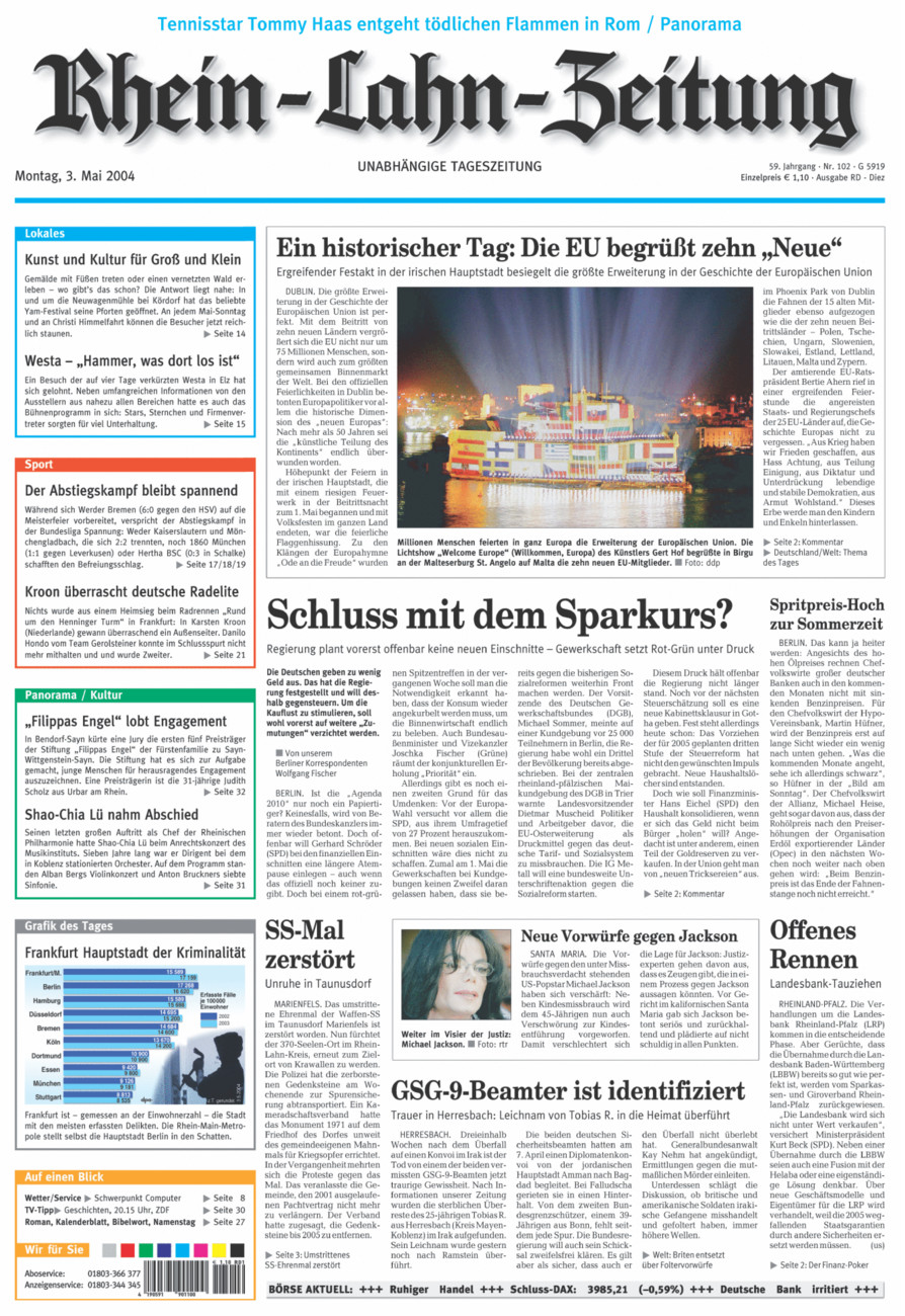 Rhein-Lahn-Zeitung Diez (Archiv) vom Montag, 03.05.2004