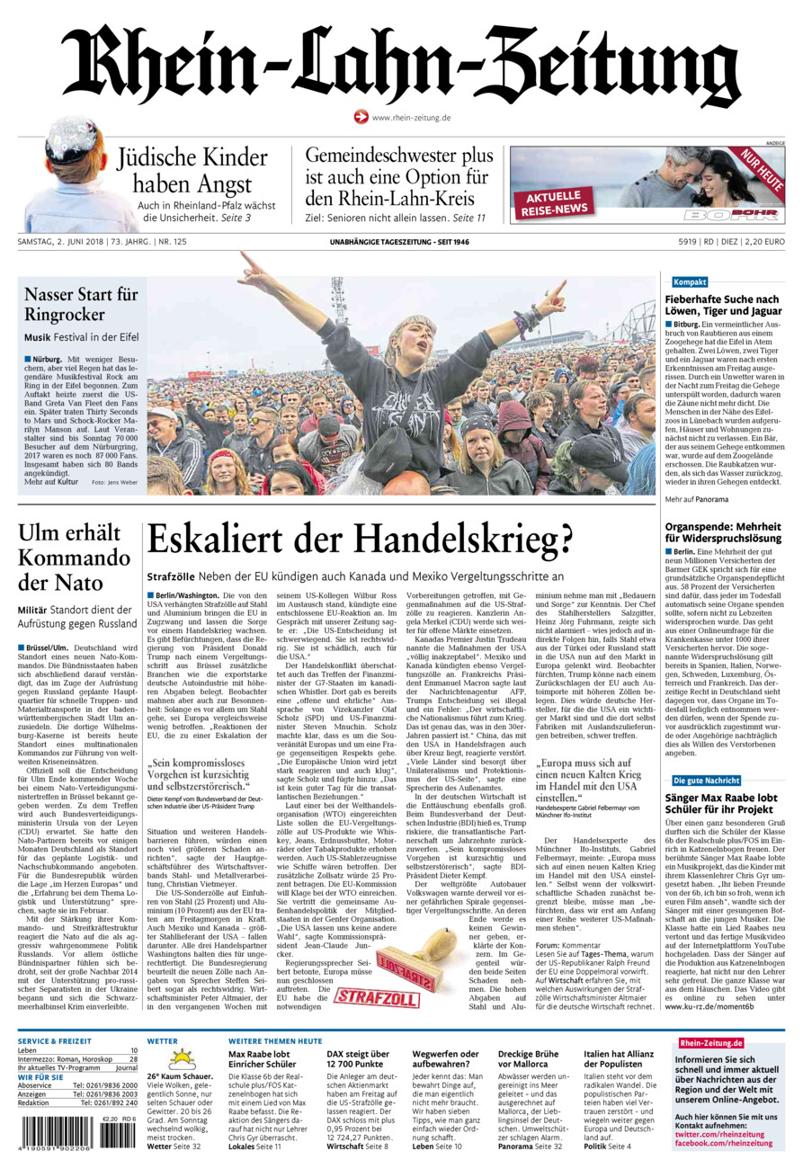Rhein-Lahn-Zeitung Diez (Archiv) vom Samstag, 02.06.2018