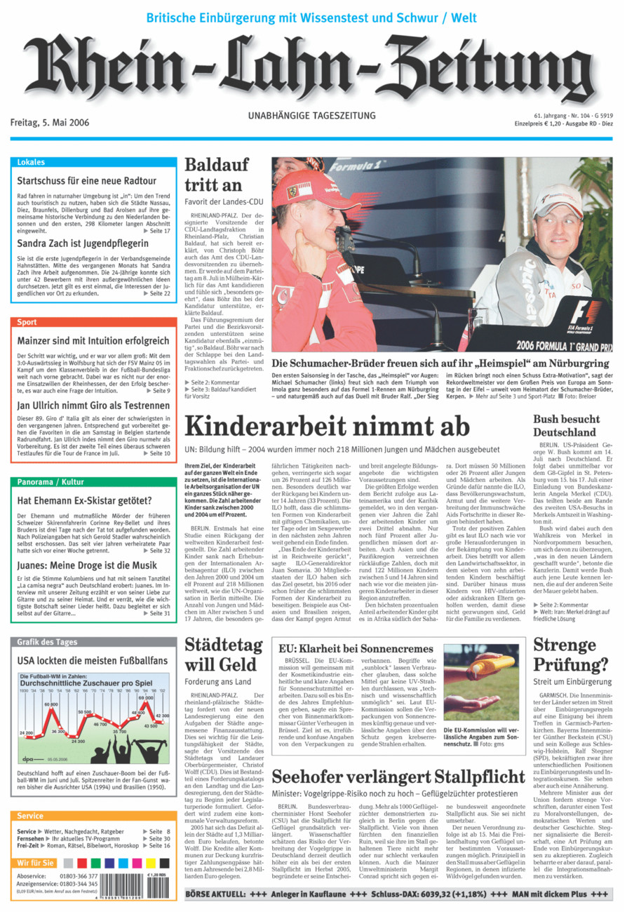 Rhein-Lahn-Zeitung Diez (Archiv) vom Freitag, 05.05.2006