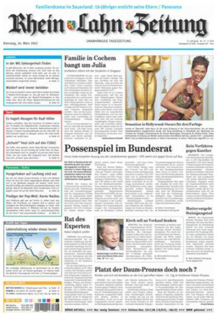 Rhein-Lahn-Zeitung Diez (Archiv) vom Dienstag, 26.03.2002