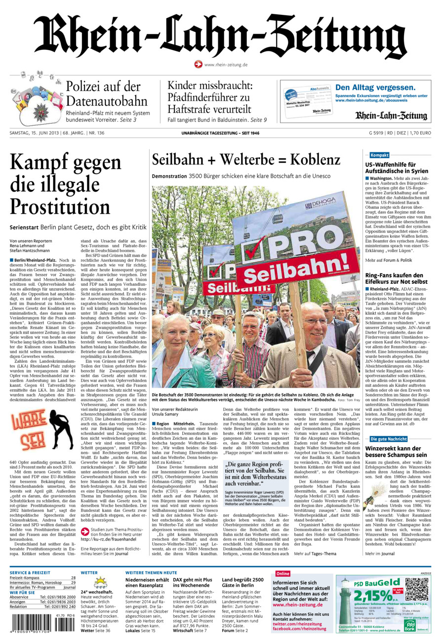 Rhein-Lahn-Zeitung Diez (Archiv) vom Samstag, 15.06.2013