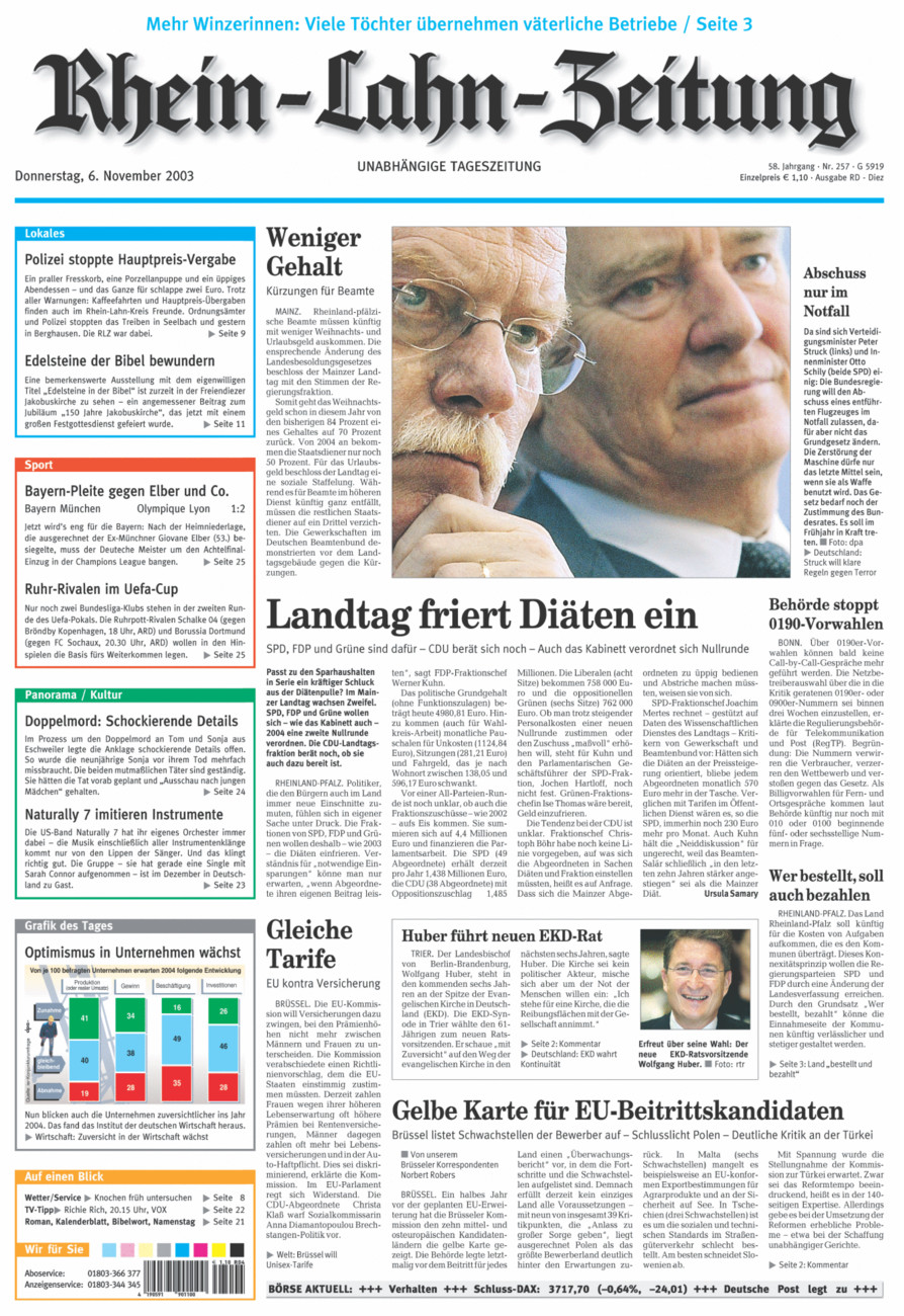 Rhein-Lahn-Zeitung Diez (Archiv) vom Donnerstag, 06.11.2003