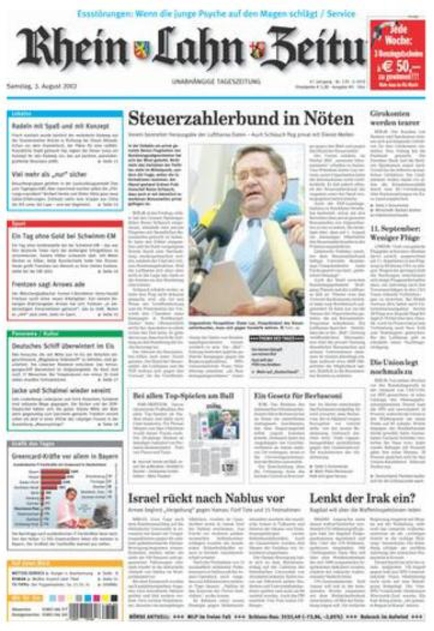 Rhein-Lahn-Zeitung Diez (Archiv) vom Samstag, 03.08.2002