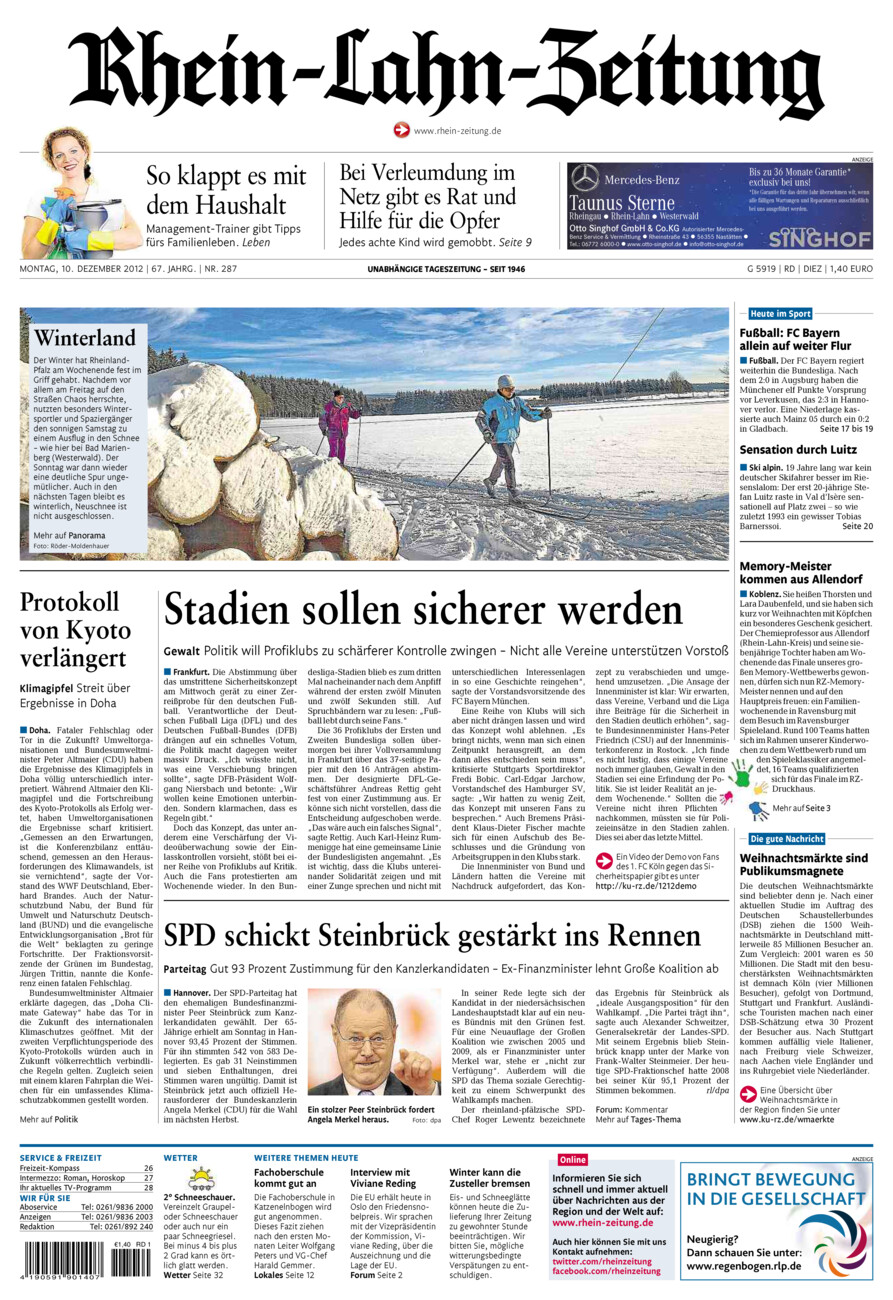 Rhein-Lahn-Zeitung Diez (Archiv) vom Montag, 10.12.2012