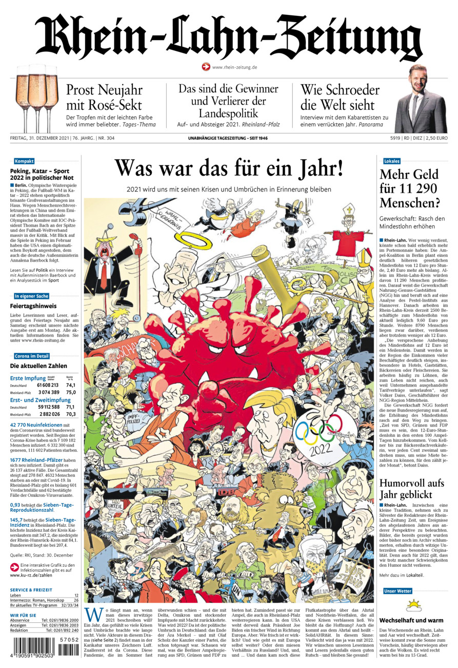 Rhein-Lahn-Zeitung Diez (Archiv) vom Freitag, 31.12.2021