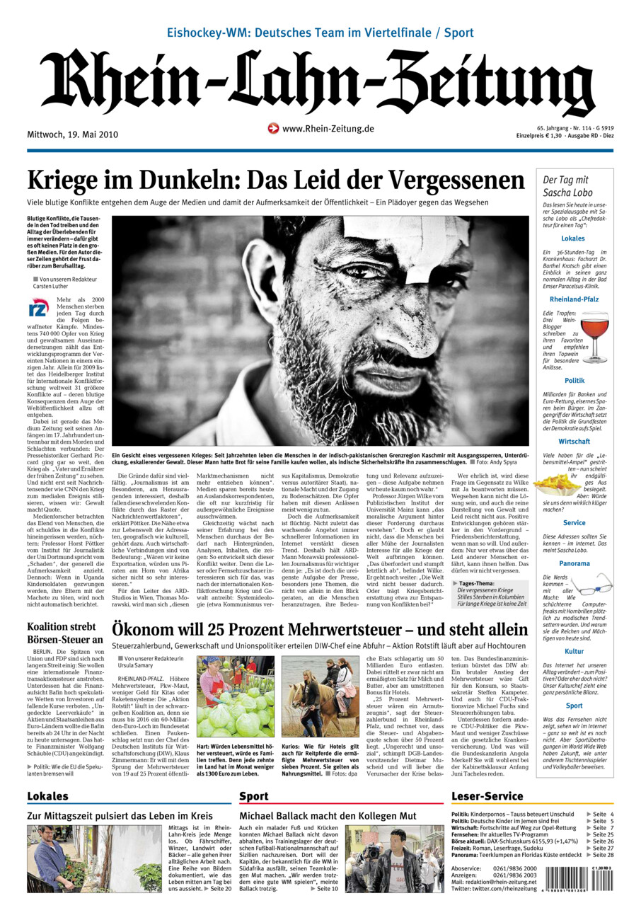 Rhein-Lahn-Zeitung Diez (Archiv) vom Mittwoch, 19.05.2010