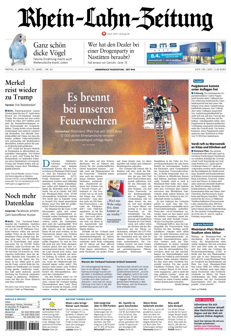Rhein-Lahn-Zeitung Diez (Archiv) vom Freitag, 06.04.2018