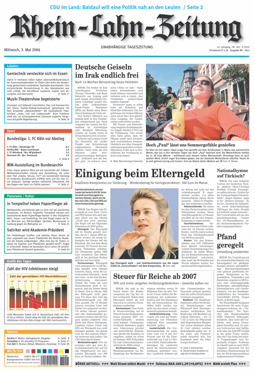 Rhein-Lahn-Zeitung Diez (Archiv) vom Mittwoch, 03.05.2006