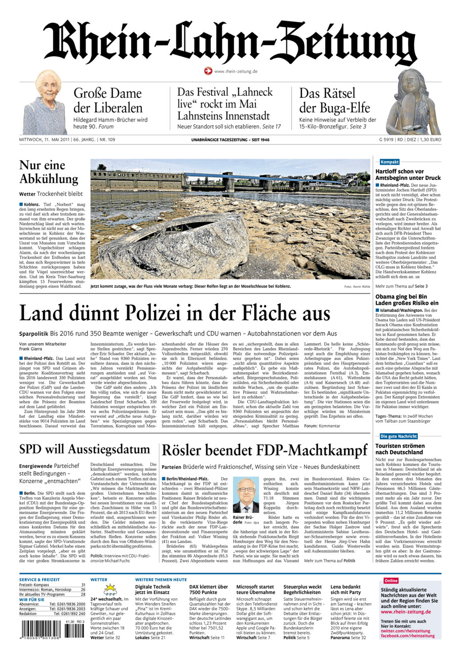 Rhein-Lahn-Zeitung Diez (Archiv) vom Mittwoch, 11.05.2011