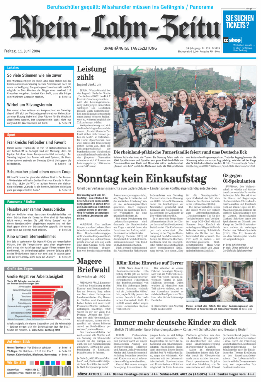 Rhein-Lahn-Zeitung Diez (Archiv) vom Freitag, 11.06.2004