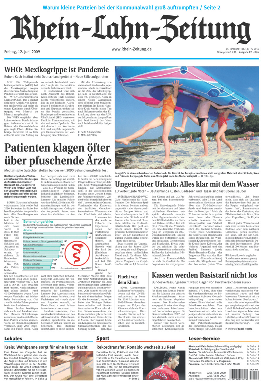 Rhein-Lahn-Zeitung Diez (Archiv) vom Freitag, 12.06.2009