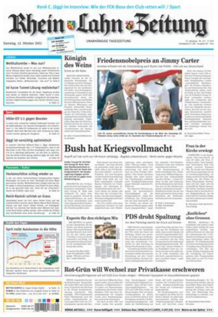 Rhein-Lahn-Zeitung Diez (Archiv) vom Samstag, 12.10.2002