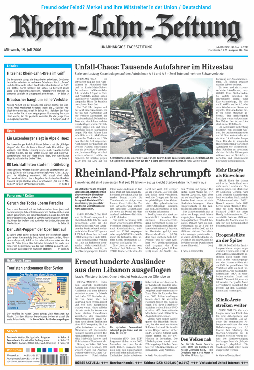 Rhein-Lahn-Zeitung Diez (Archiv) vom Mittwoch, 19.07.2006