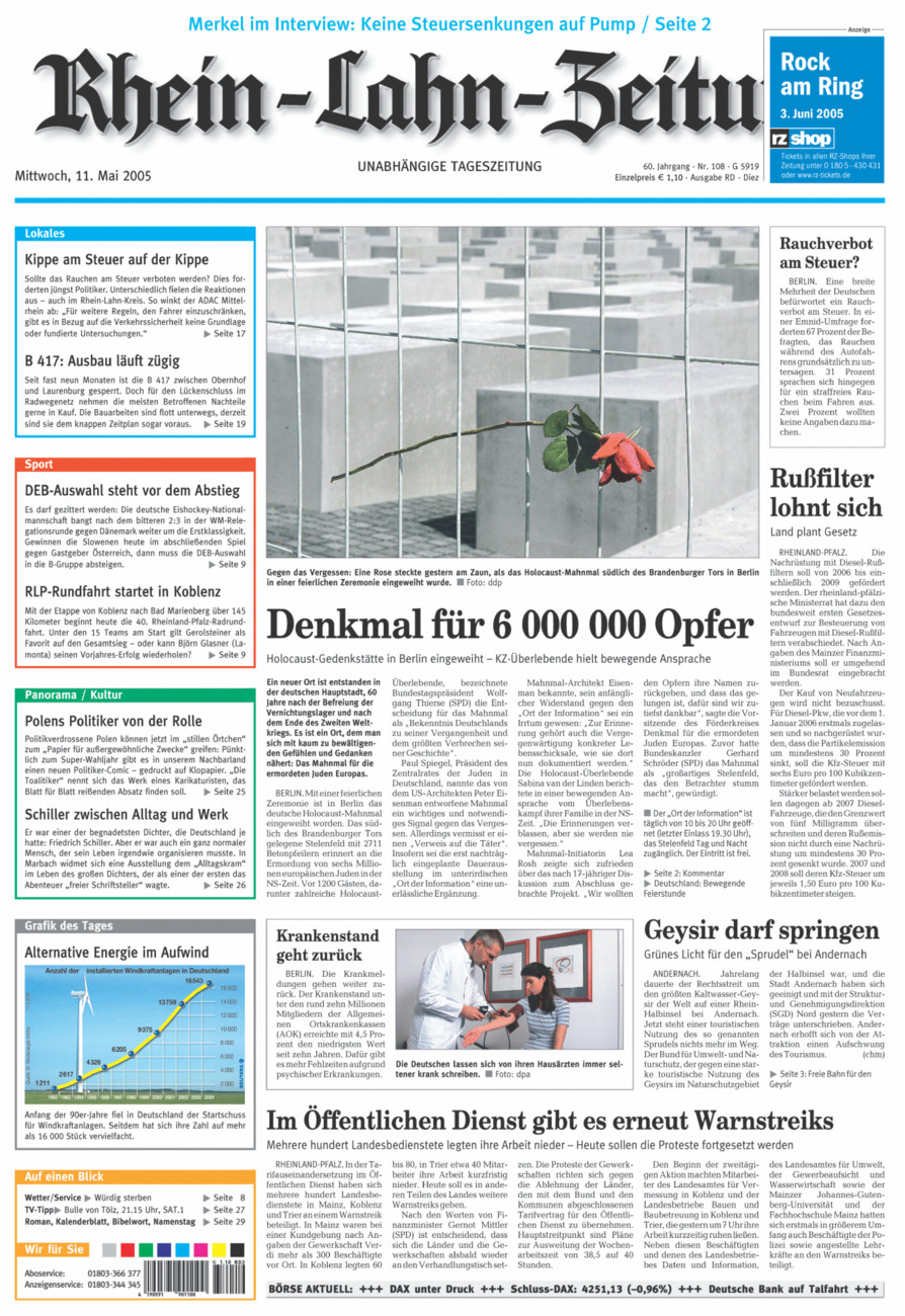 Rhein-Lahn-Zeitung Diez (Archiv) vom Mittwoch, 11.05.2005