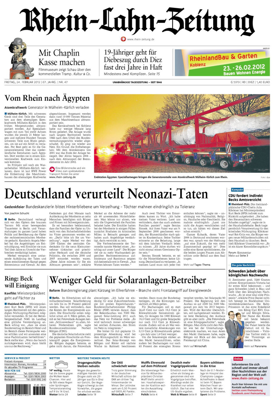 Rhein-Lahn-Zeitung Diez (Archiv) vom Freitag, 24.02.2012