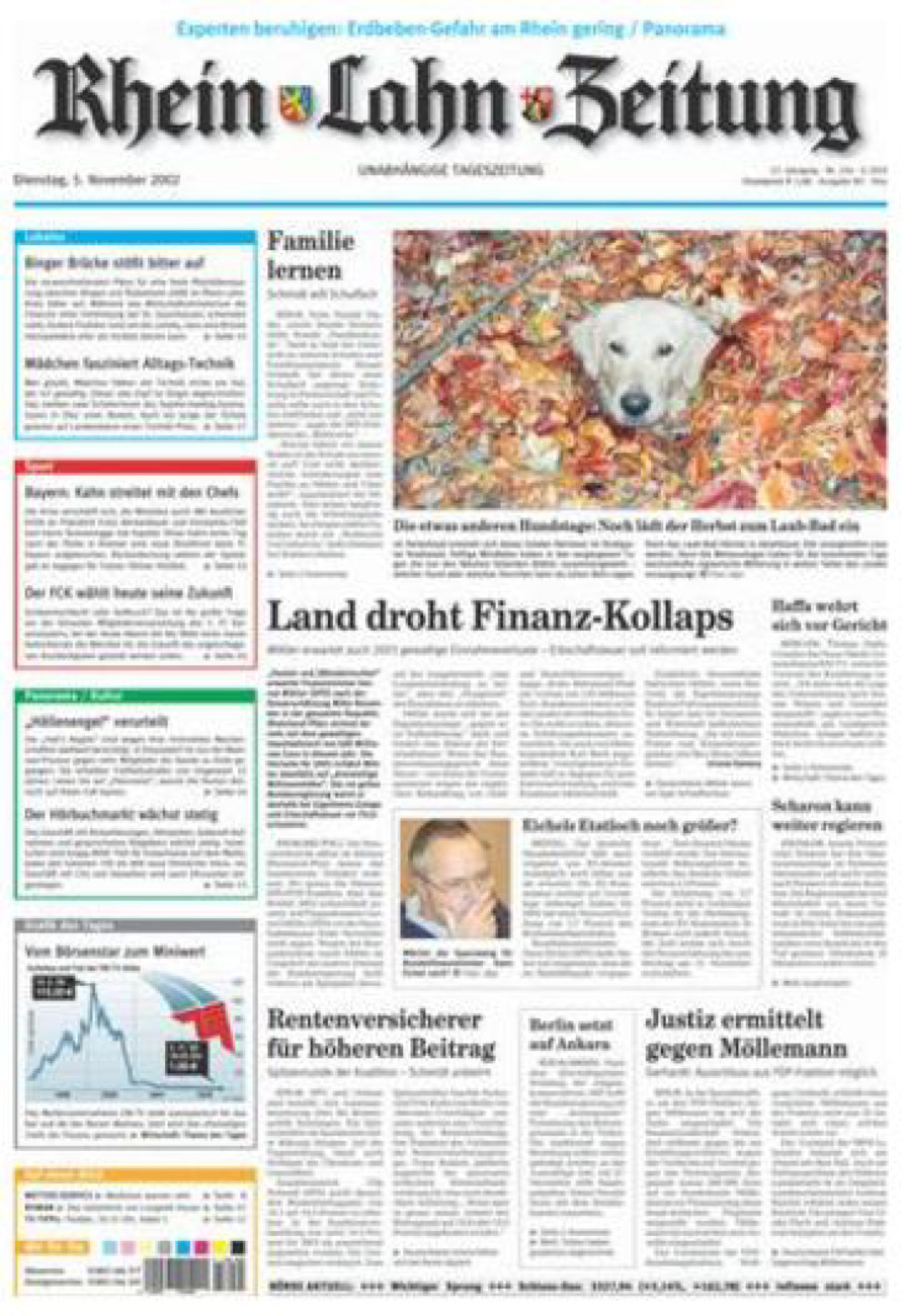 Rhein-Lahn-Zeitung Diez (Archiv) vom Dienstag, 05.11.2002