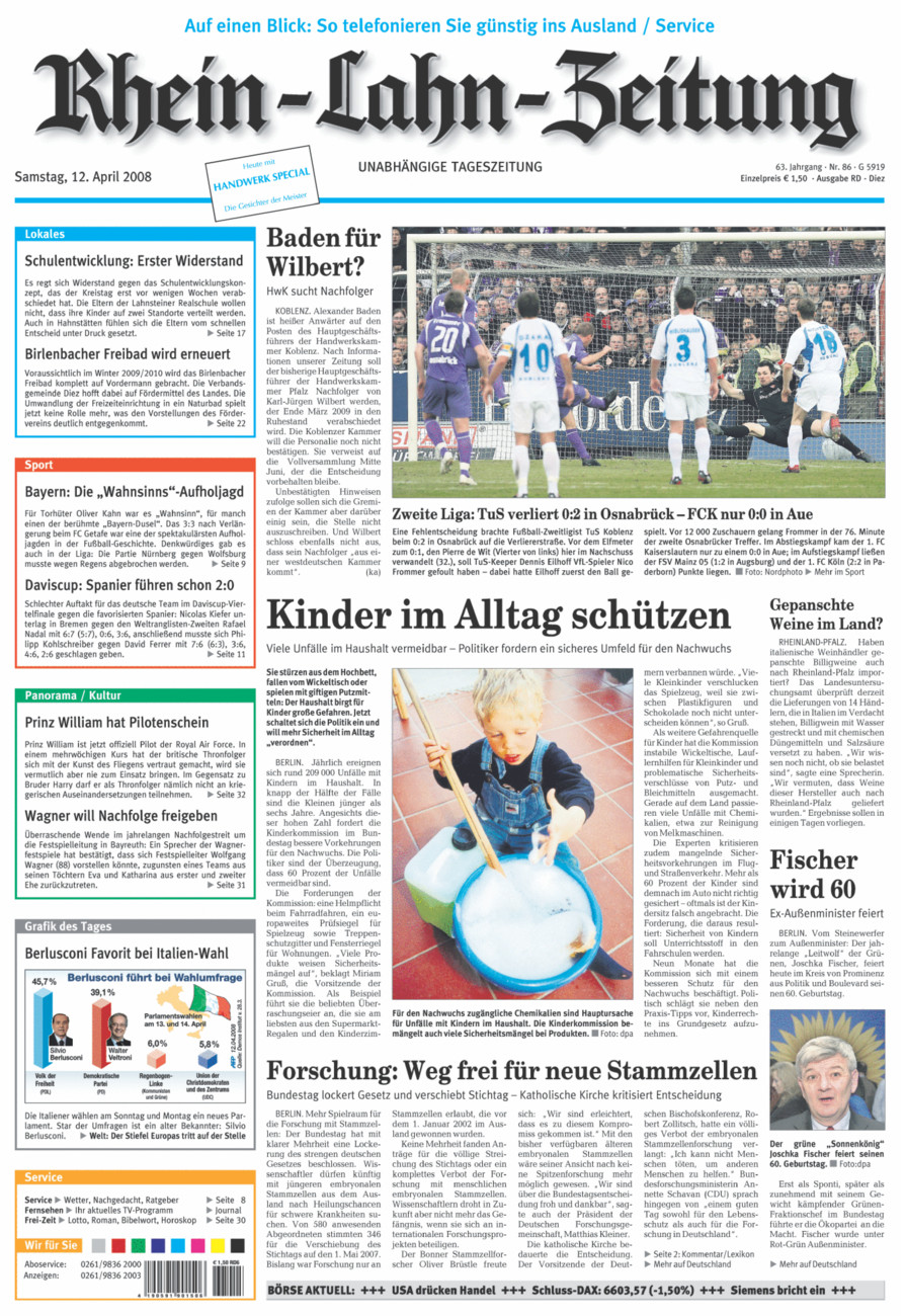 Rhein-Lahn-Zeitung Diez (Archiv) vom Samstag, 12.04.2008