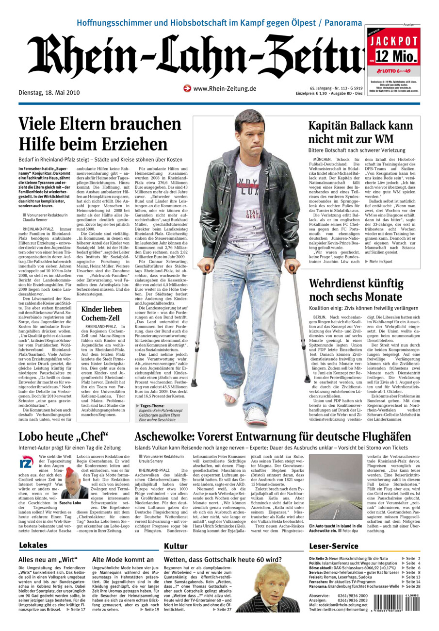 Rhein-Lahn-Zeitung Diez (Archiv) vom Dienstag, 18.05.2010
