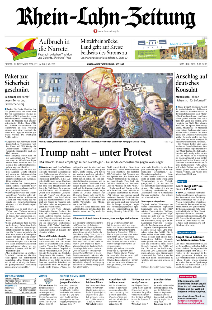 Rhein-Lahn-Zeitung Diez (Archiv) vom Freitag, 11.11.2016