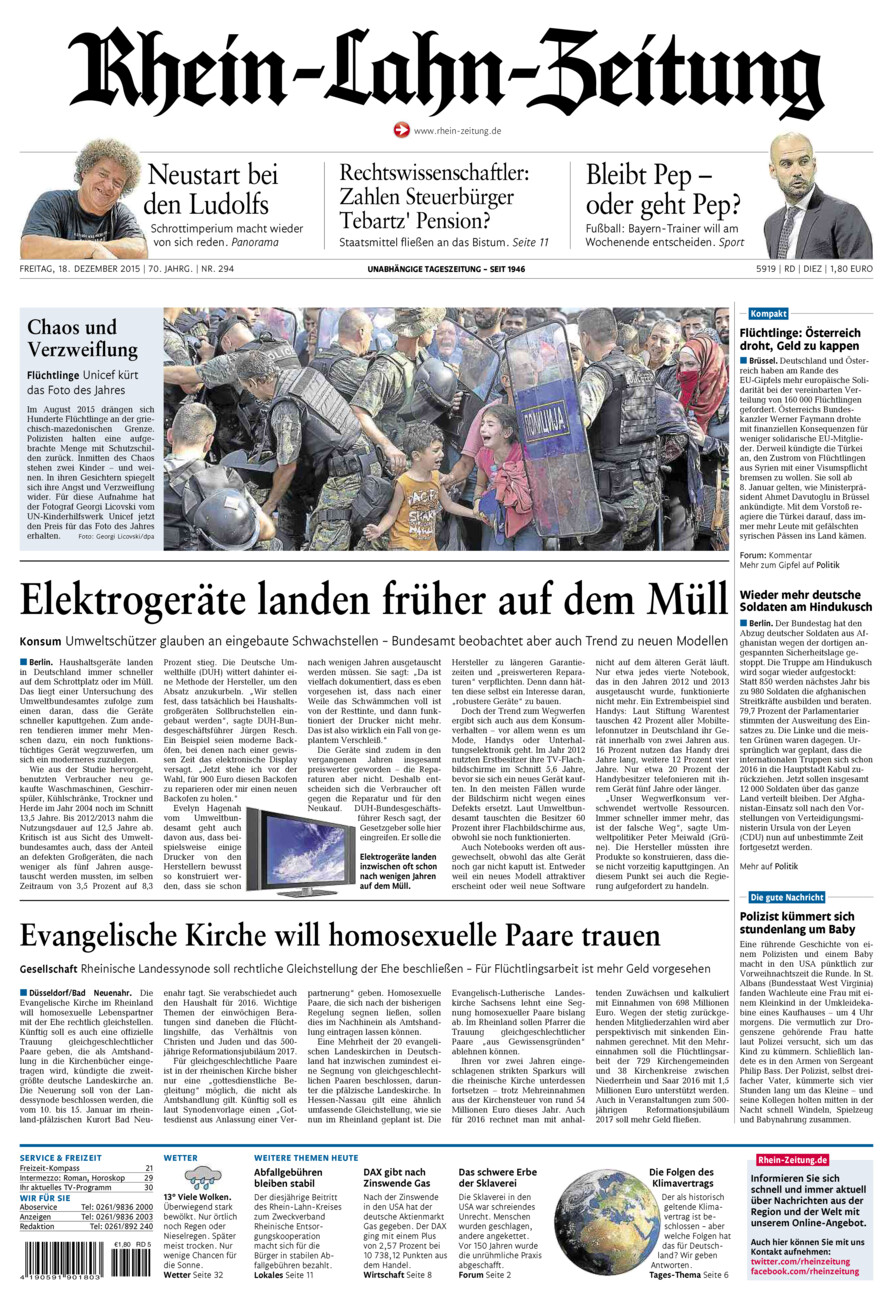 Rhein-Lahn-Zeitung Diez (Archiv) vom Freitag, 18.12.2015