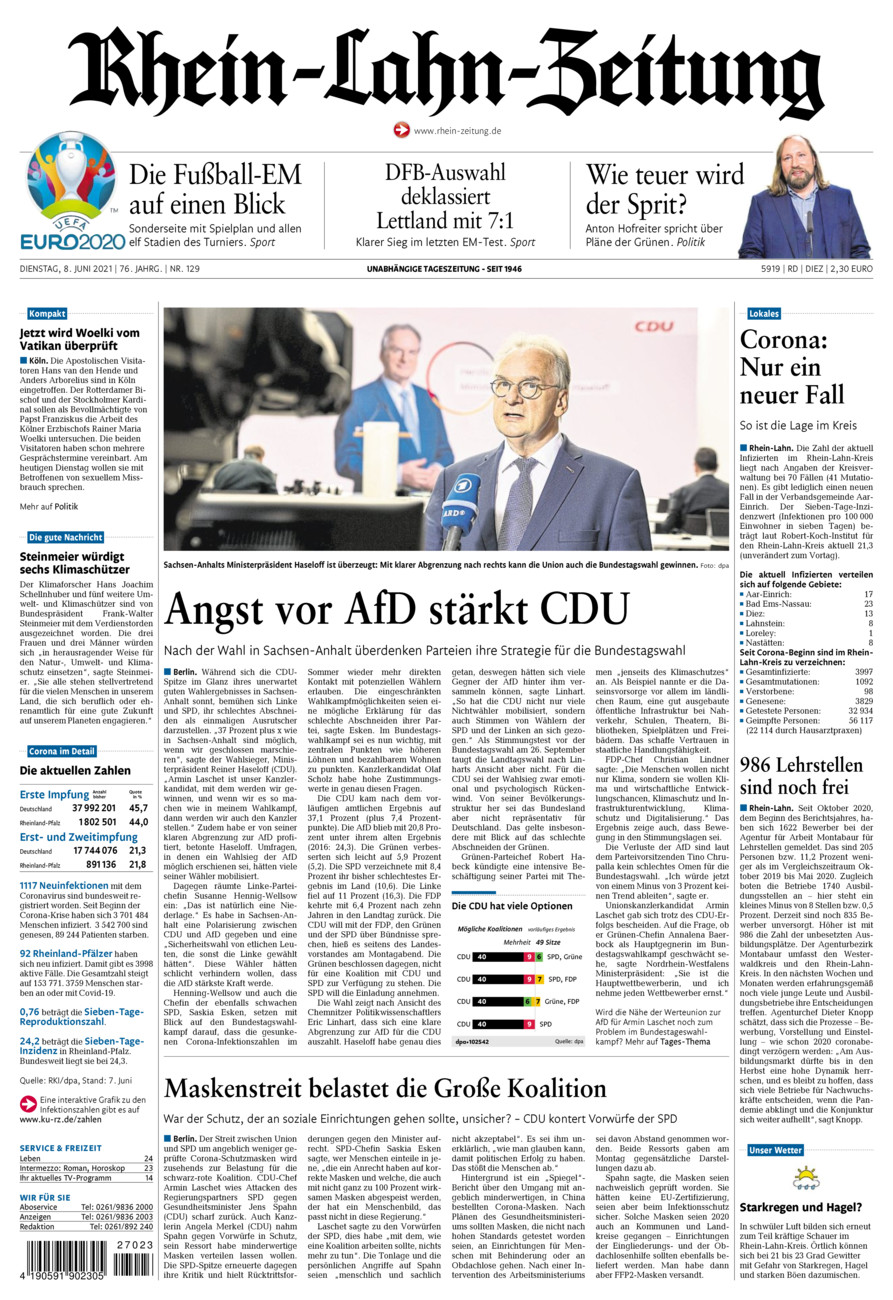 Rhein-Lahn-Zeitung Diez (Archiv) vom Dienstag, 08.06.2021
