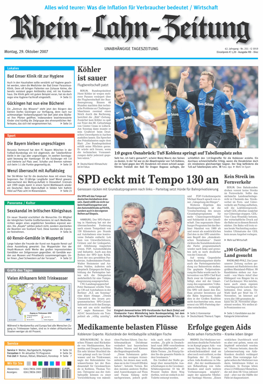 Rhein-Lahn-Zeitung Diez (Archiv) vom Montag, 29.10.2007
