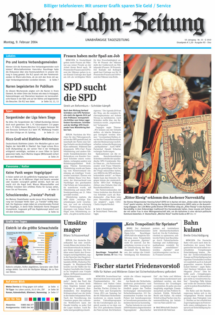 Rhein-Lahn-Zeitung Diez (Archiv) vom Montag, 09.02.2004