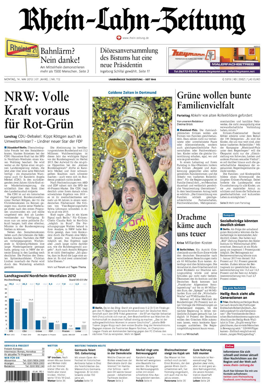 Rhein-Lahn-Zeitung Diez (Archiv) vom Montag, 14.05.2012