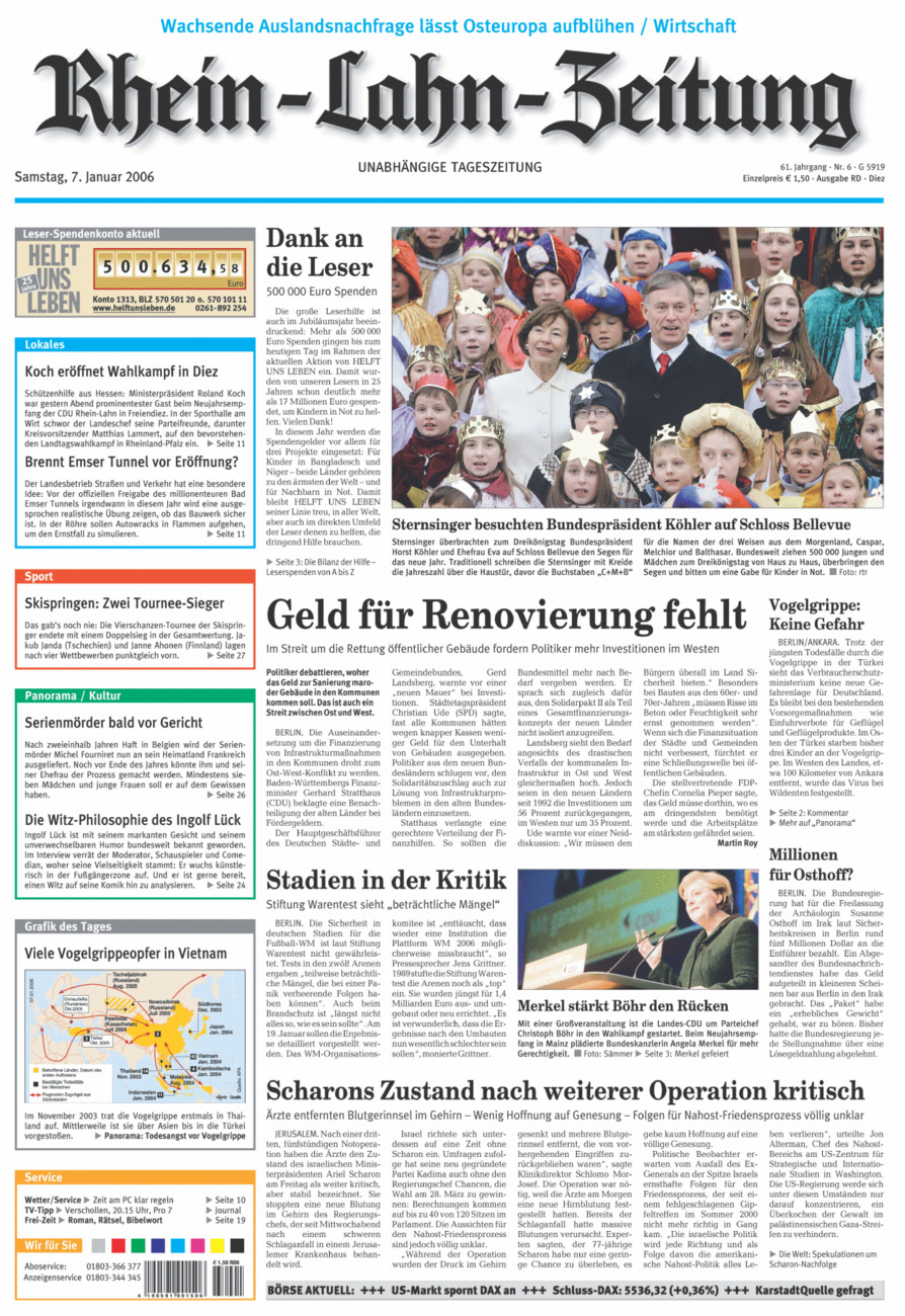 Rhein-Lahn-Zeitung Diez (Archiv) vom Samstag, 07.01.2006