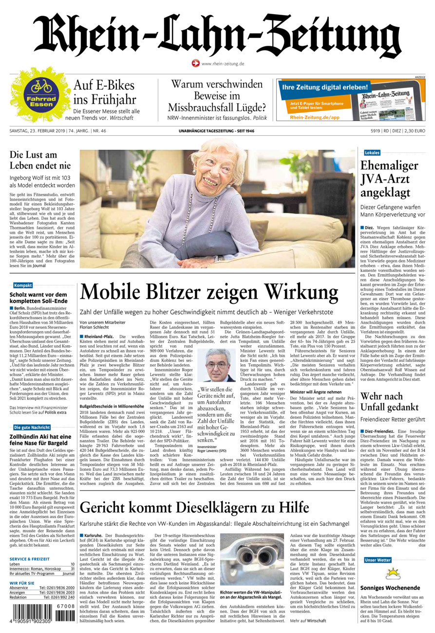 Rhein-Lahn-Zeitung Diez (Archiv) vom Samstag, 23.02.2019