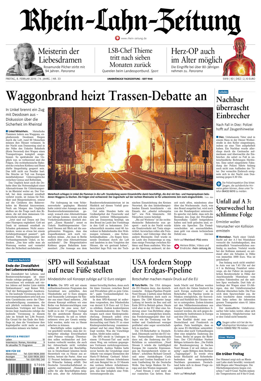 Rhein-Lahn-Zeitung Diez (Archiv) vom Freitag, 08.02.2019