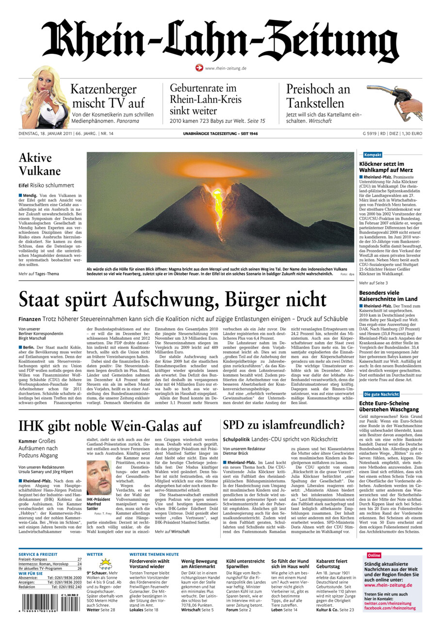 Rhein-Lahn-Zeitung Diez (Archiv) vom Dienstag, 18.01.2011