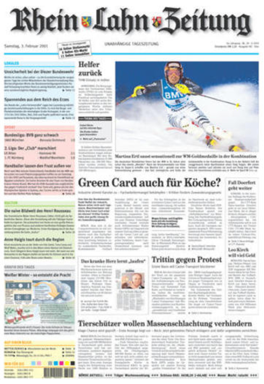 Rhein-Lahn-Zeitung Diez (Archiv) vom Samstag, 03.02.2001