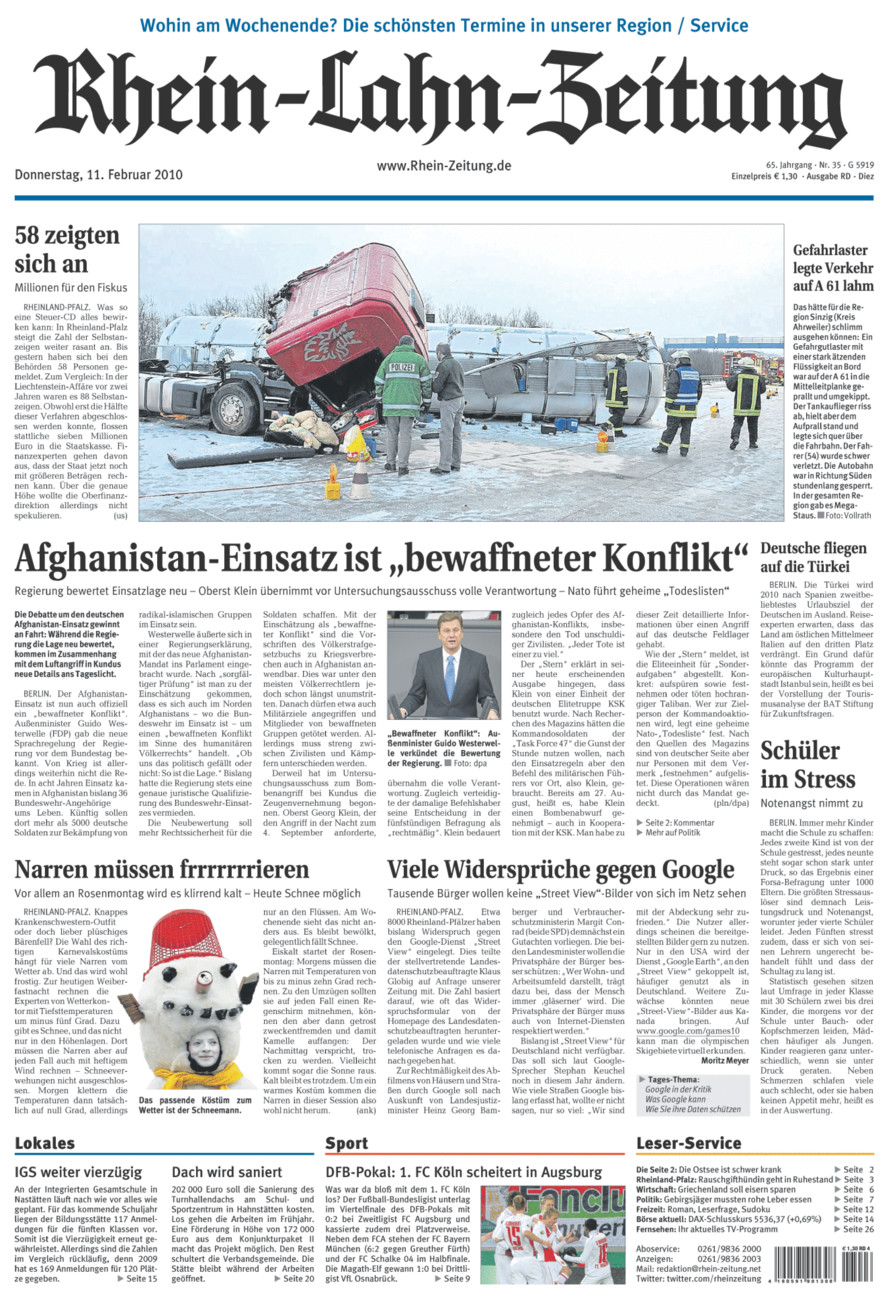 Rhein-Lahn-Zeitung Diez (Archiv) vom Donnerstag, 11.02.2010