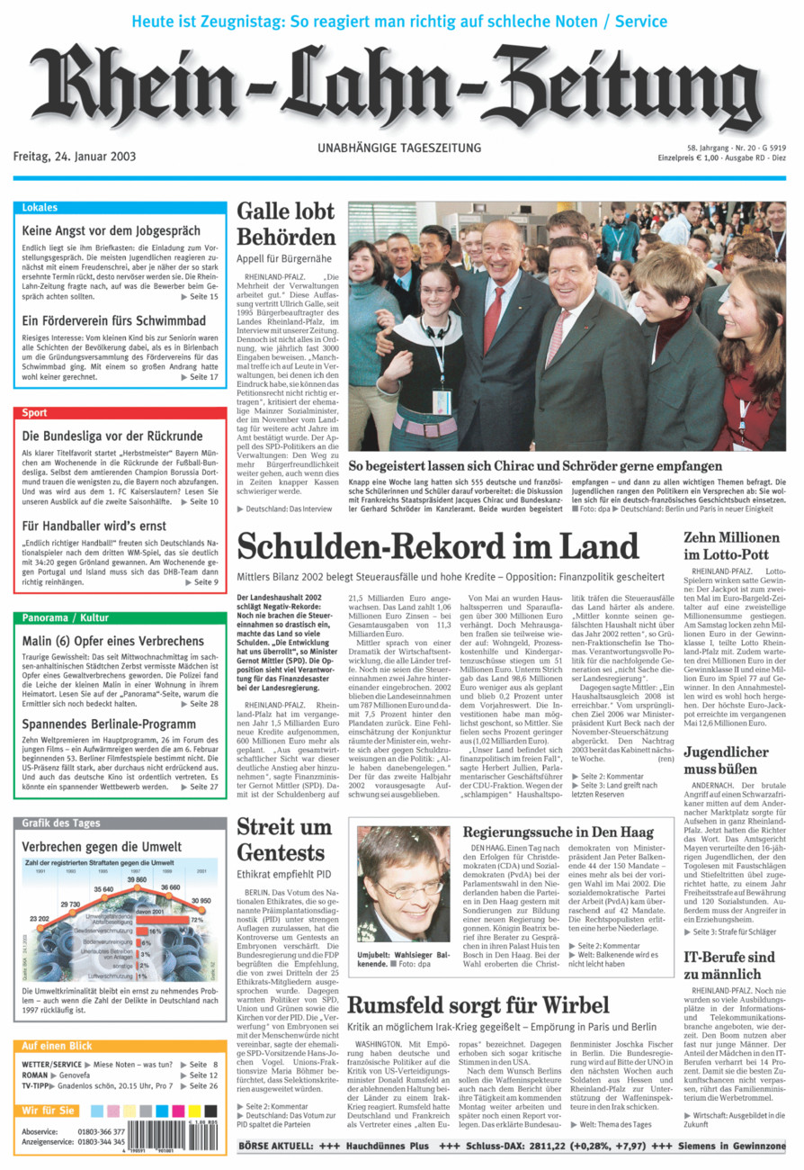 Rhein-Lahn-Zeitung Diez (Archiv) vom Freitag, 24.01.2003