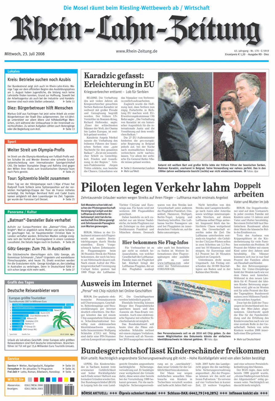 Rhein-Lahn-Zeitung Diez (Archiv) vom Mittwoch, 23.07.2008