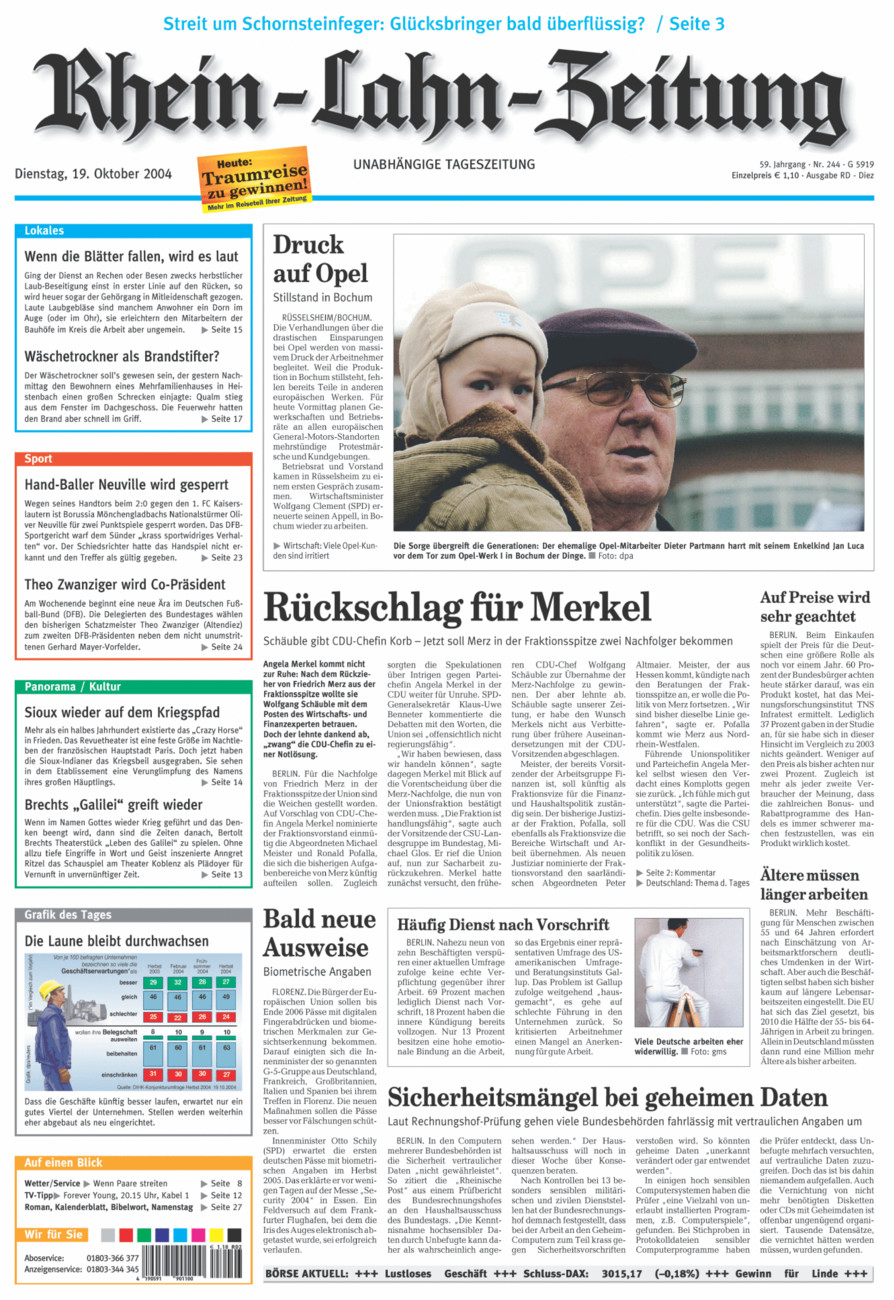 Rhein-Lahn-Zeitung Diez (Archiv) vom Dienstag, 19.10.2004
