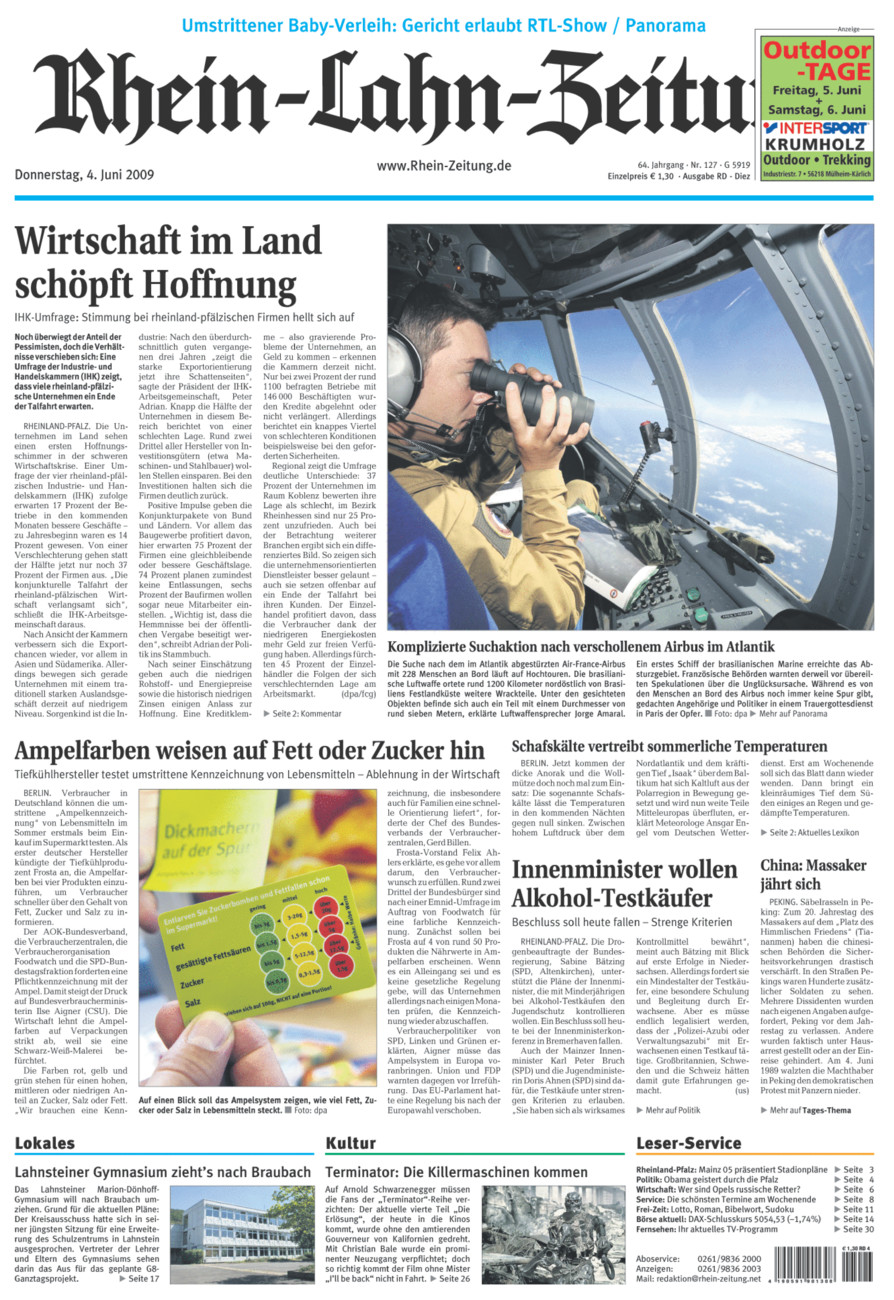 Rhein-Lahn-Zeitung Diez (Archiv) vom Donnerstag, 04.06.2009