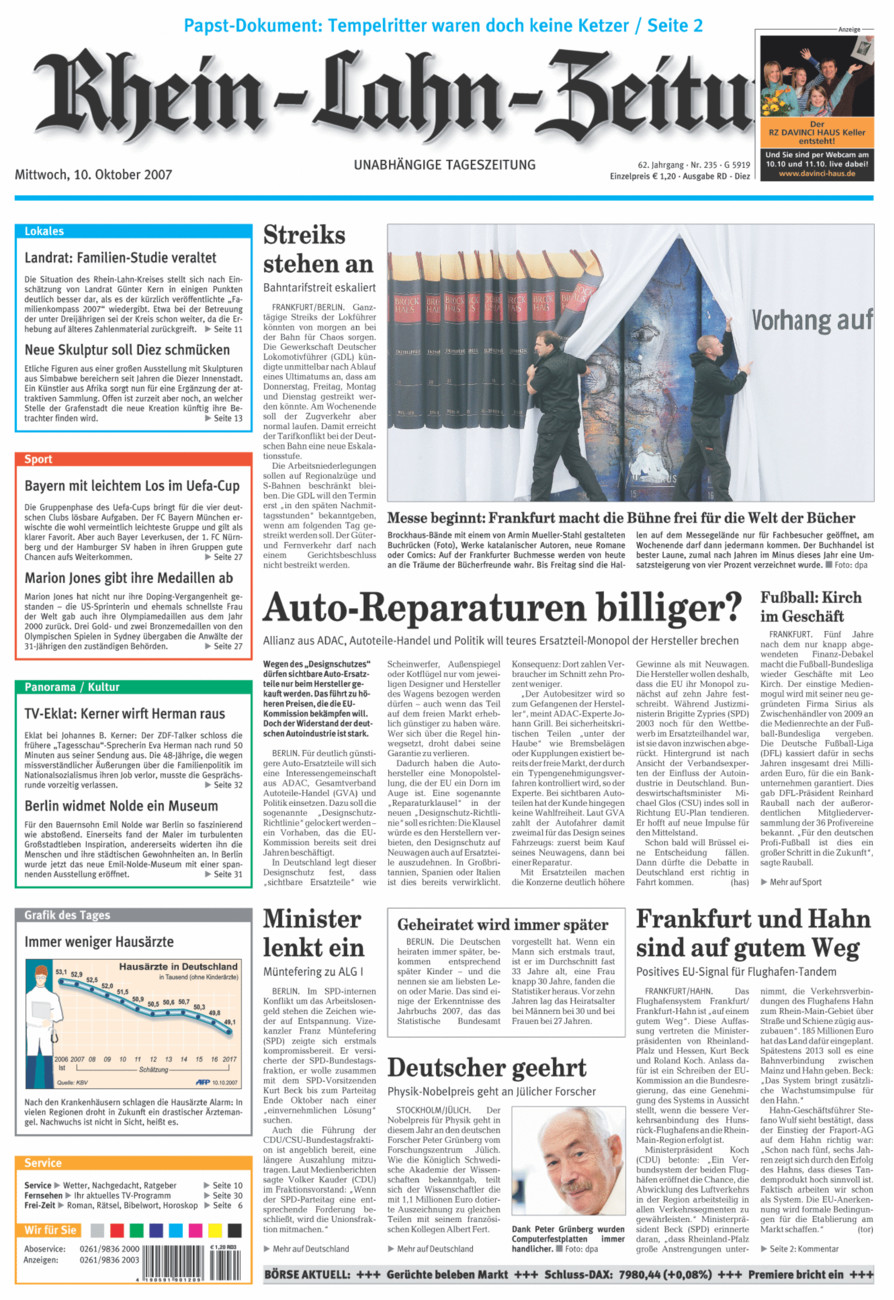 Rhein-Lahn-Zeitung Diez (Archiv) vom Mittwoch, 10.10.2007