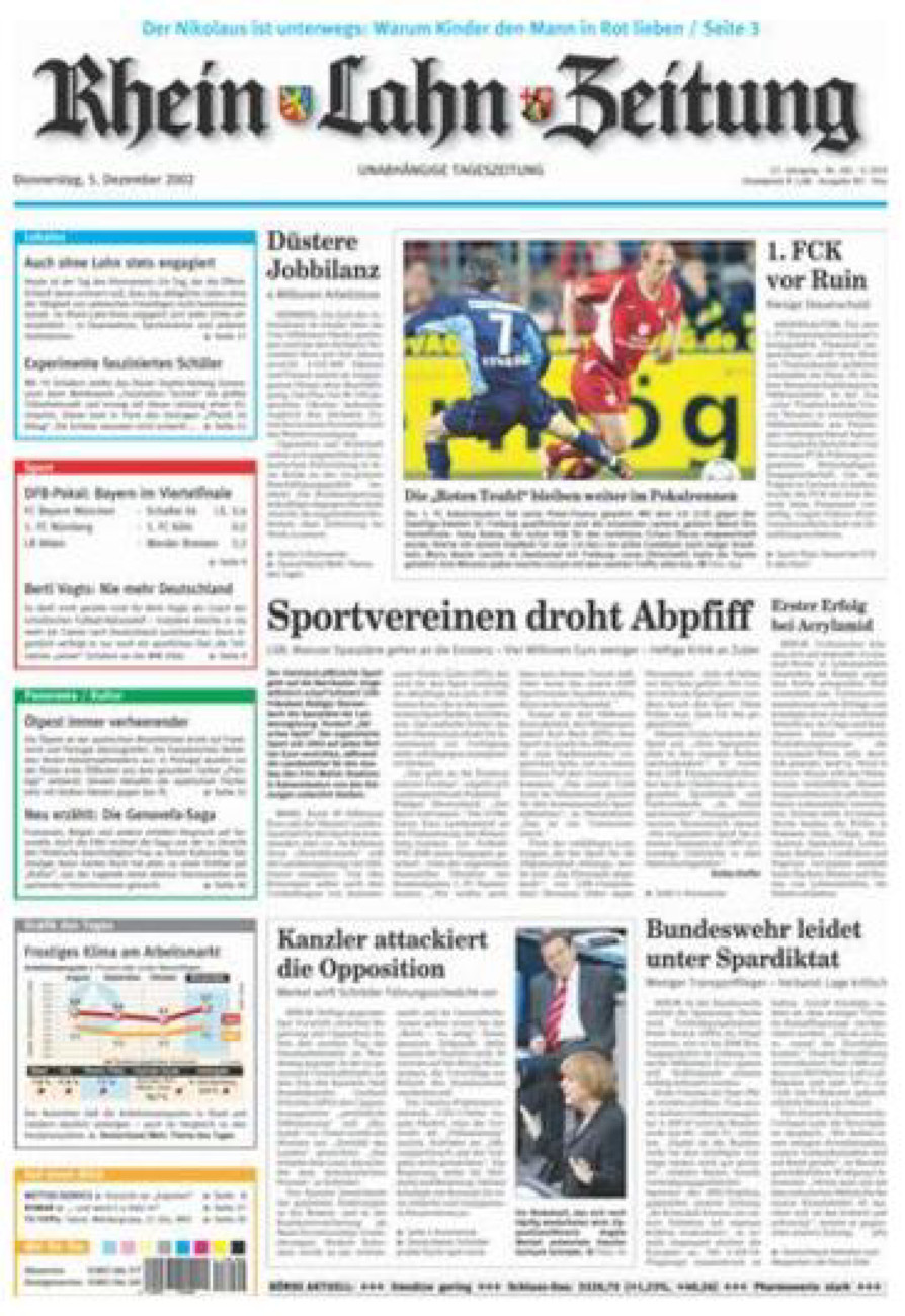 Rhein-Lahn-Zeitung Diez (Archiv) vom Donnerstag, 05.12.2002