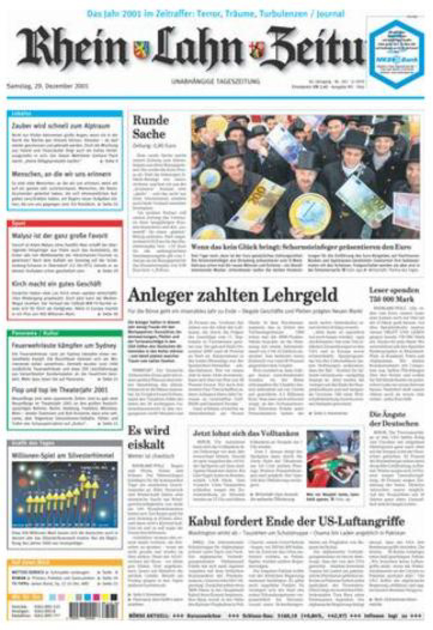 Rhein-Lahn-Zeitung Diez (Archiv) vom Samstag, 29.12.2001