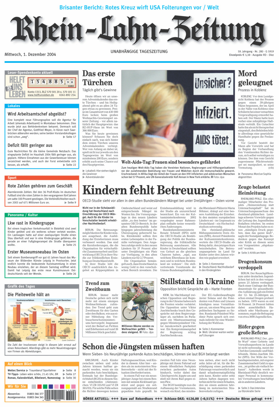 Rhein-Lahn-Zeitung Diez (Archiv) vom Mittwoch, 01.12.2004
